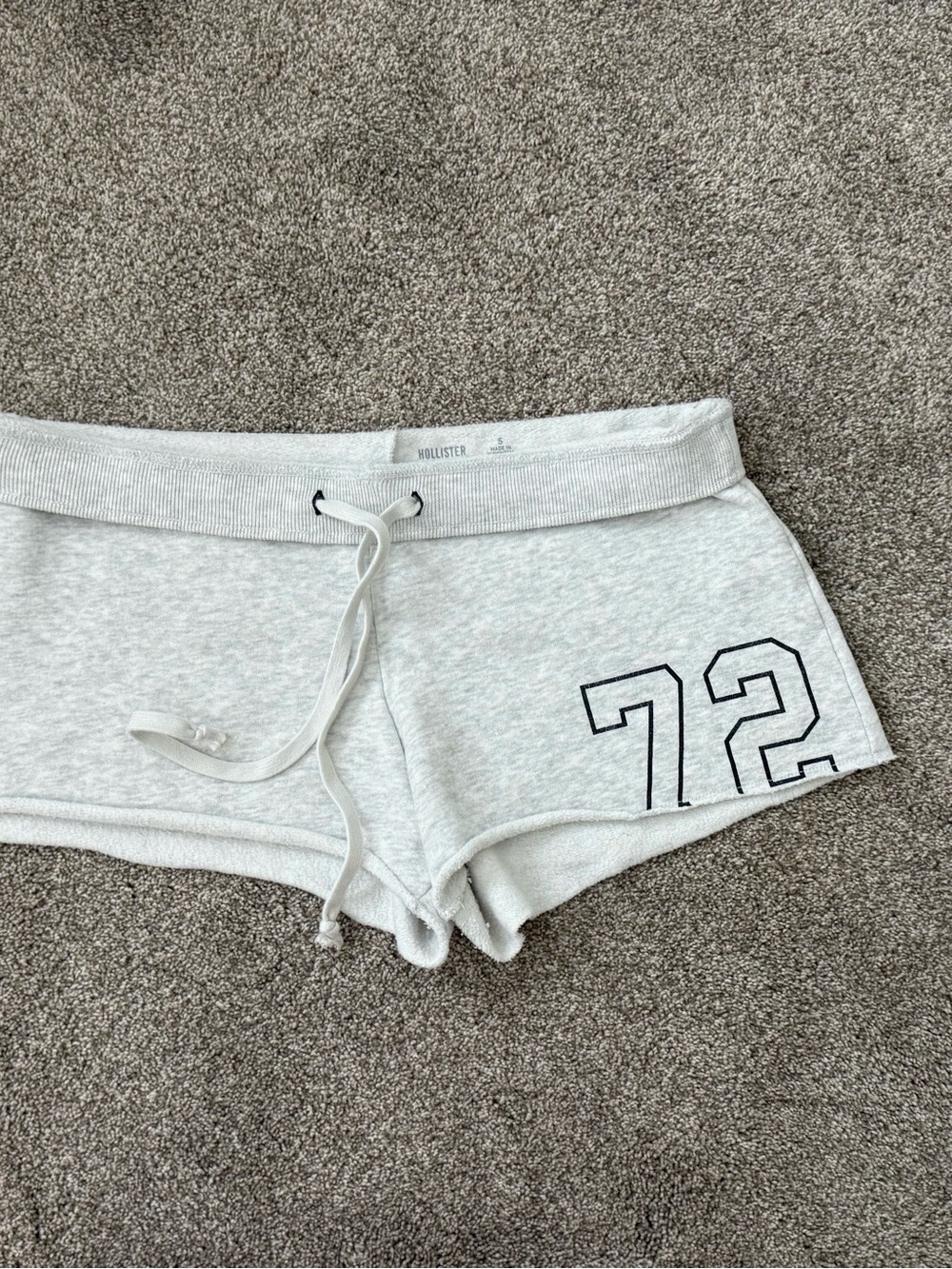 Women's Heather Gray Athletic Shorts with Drawstring - Picture 4 of 4